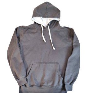 CHRISTOPHER JEANS Solid Dark Gray Hoodie Sweatshirt Size Large